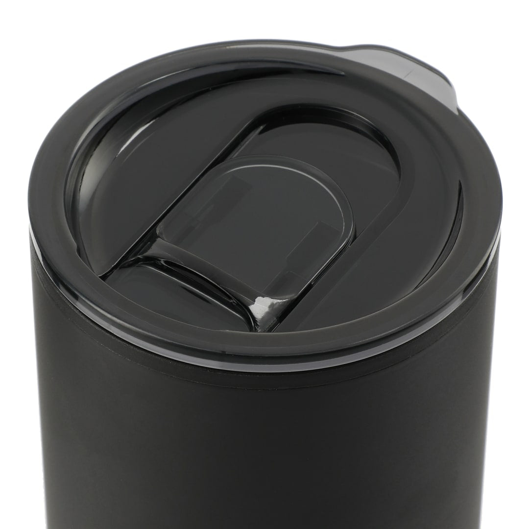 Front View of Black Lagom 16oz Tumbler w/ SS Straw