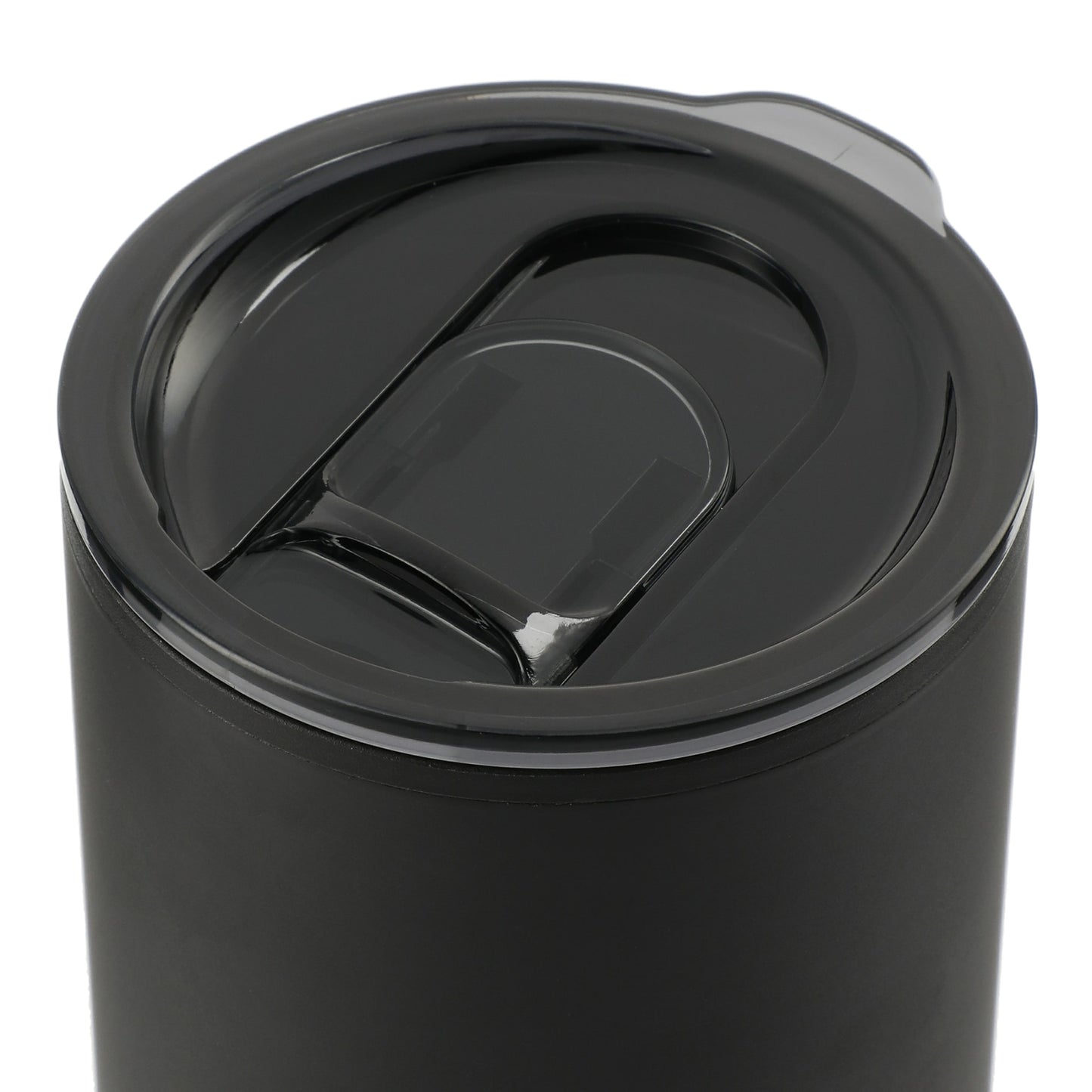 Front View of Black Lagom 16oz Tumbler w/ SS Straw