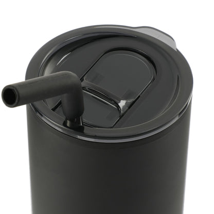 Front View of Black Lagom 16oz Tumbler w/ SS Straw