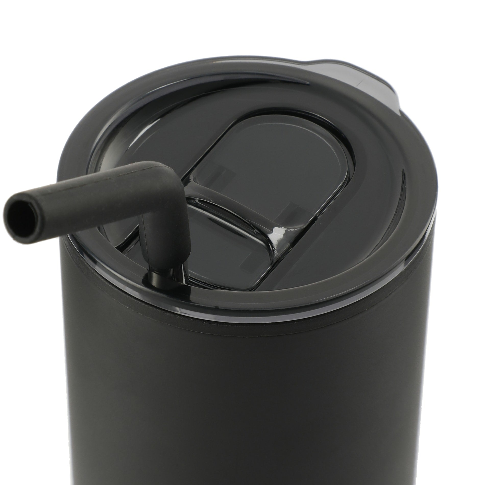 Front View of Black Lagom 16oz Tumbler w/ SS Straw