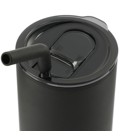 Front View of Black Lagom 16oz Tumbler w/ SS Straw