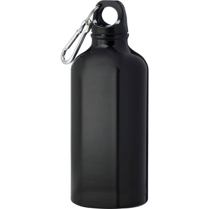 Front View of Black Li'l Shorty 17oz Aluminum Sports Bottle plain