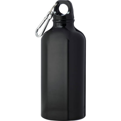 Front View of Black Li'l Shorty 17oz Aluminum Sports Bottle plain