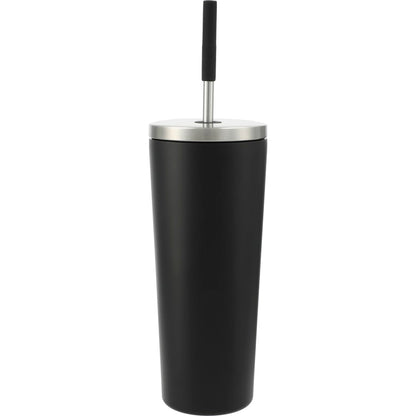 Front View of Black Maia 2-in-1 Copper Vacuum Tumbler Kit 24oz plain