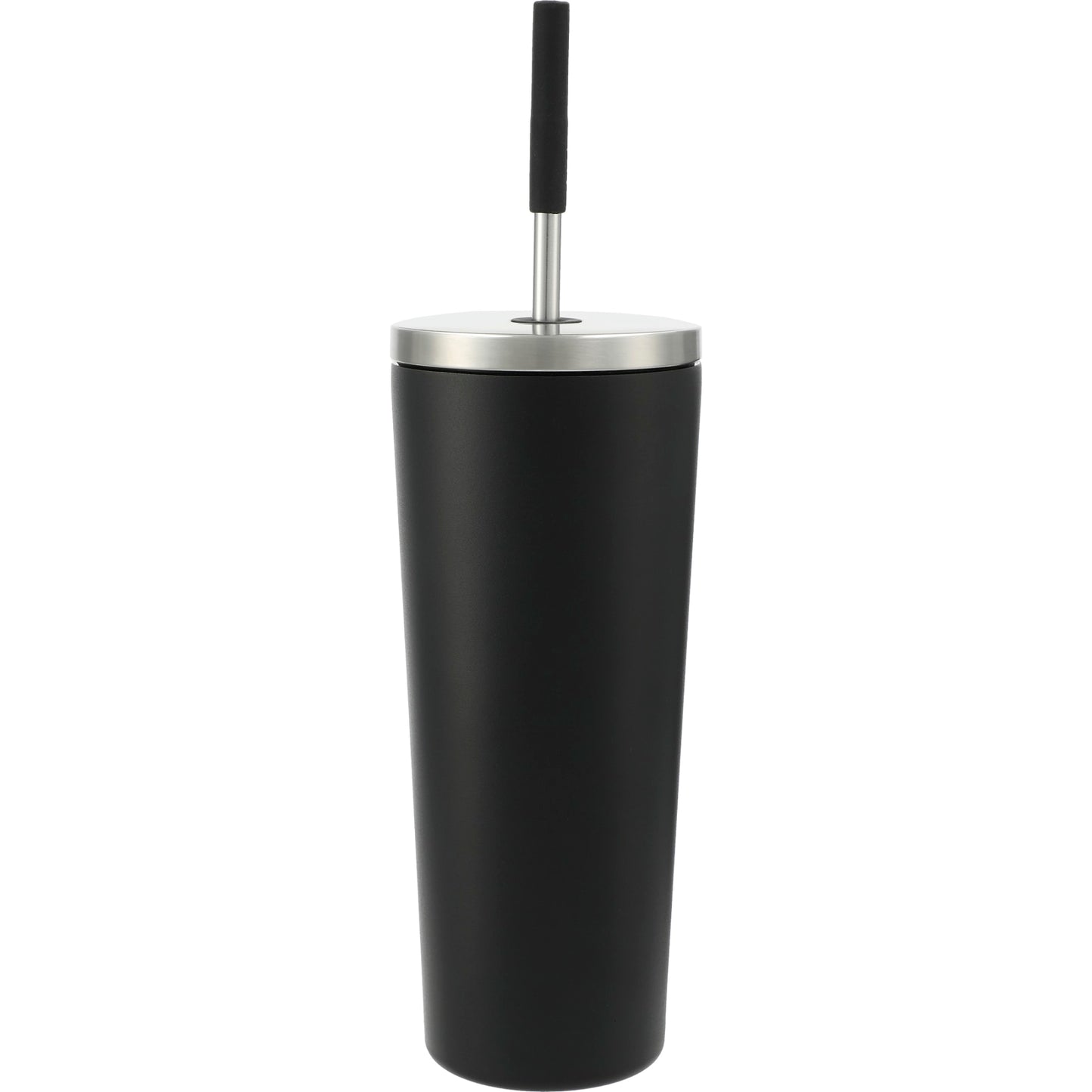Front View of Black Maia 2-in-1 Copper Vacuum Tumbler Kit 24oz plain