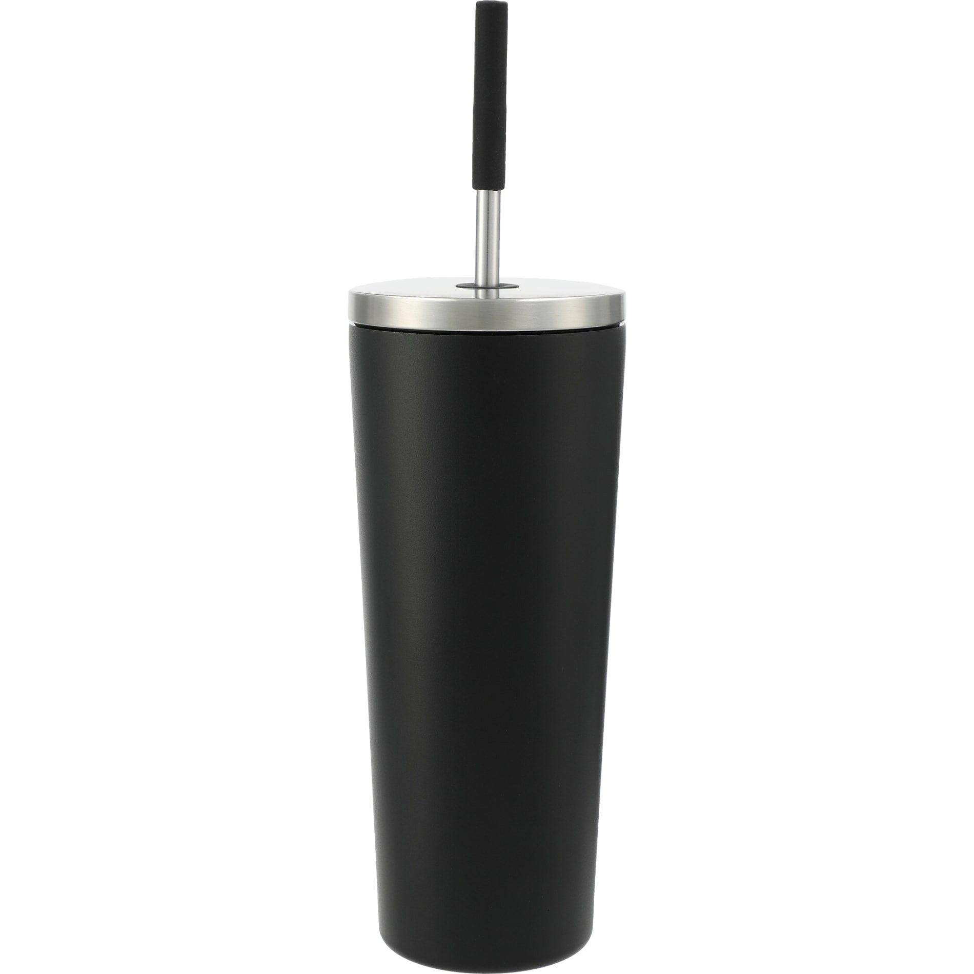 Front View of Black Maia 2-in-1 Copper Vacuum Tumbler Kit 24oz plain