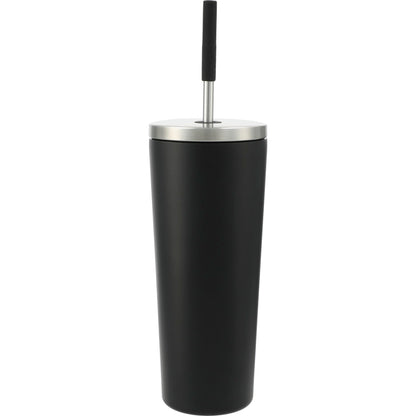 Front View of Black Maia 2-in-1 Copper Vacuum Tumbler Kit 24oz plain