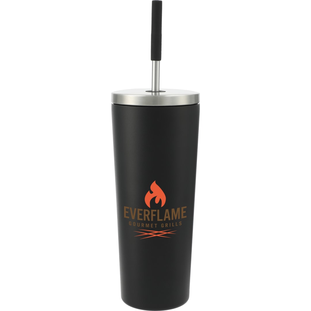 Front View of Black Maia 2-in-1 Copper Vacuum Tumbler Kit 24oz