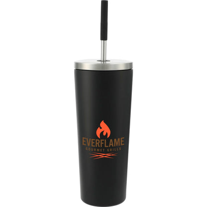 Front View of Black Maia 2-in-1 Copper Vacuum Tumbler Kit 24oz