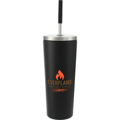 Front View of Black Maia 2-in-1 Copper Vacuum Tumbler Kit 24oz