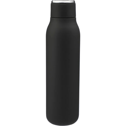 Front View of Black Marka Copper Vac Bottle w/ Metal Loop 20oz plain