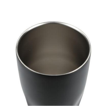 Front View of Black Mega Victor Recycled Vacuum Insulated Tumbler 30oz plain