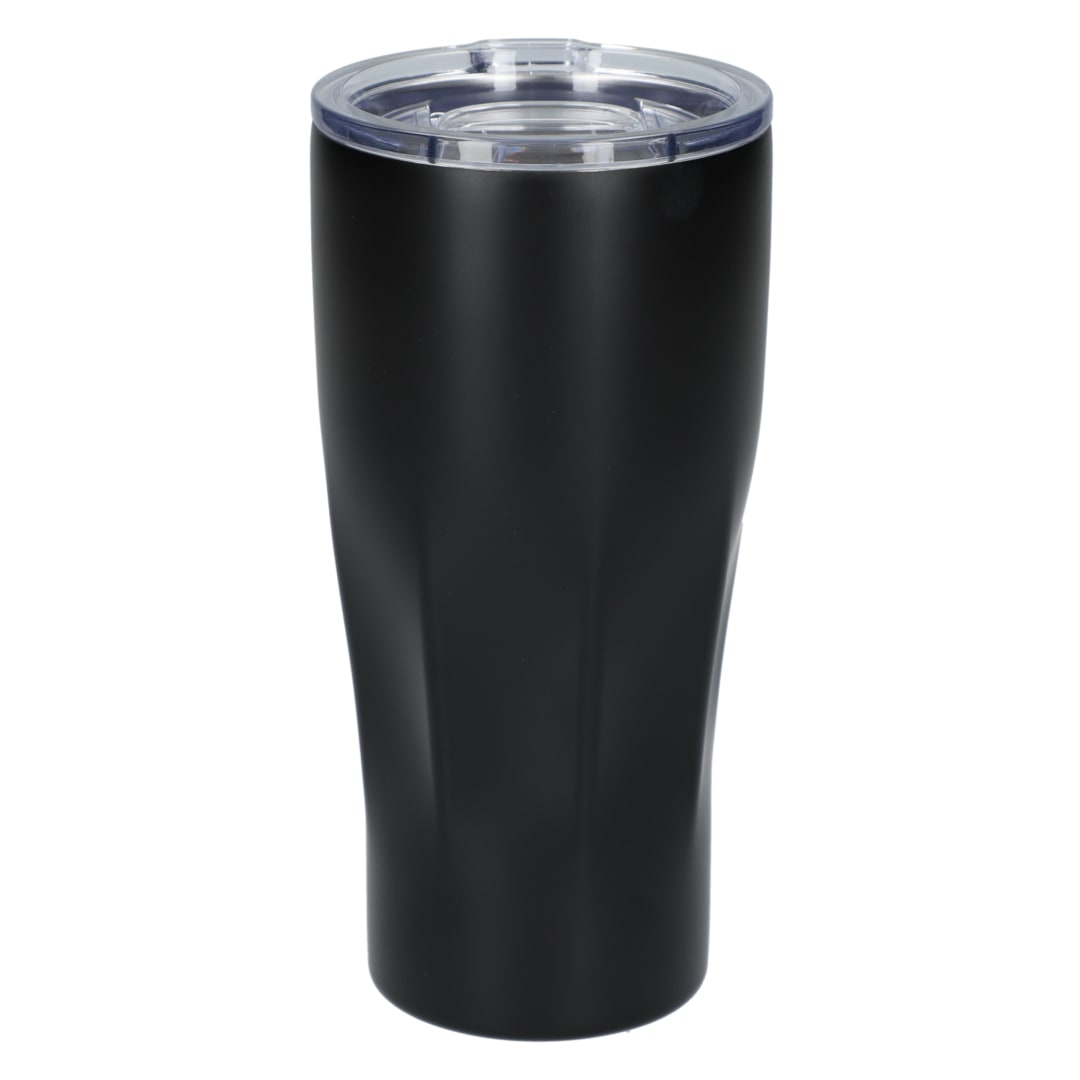 Front View of Black Mega Victor Recycled Vacuum Insulated Tumbler 30oz plain
