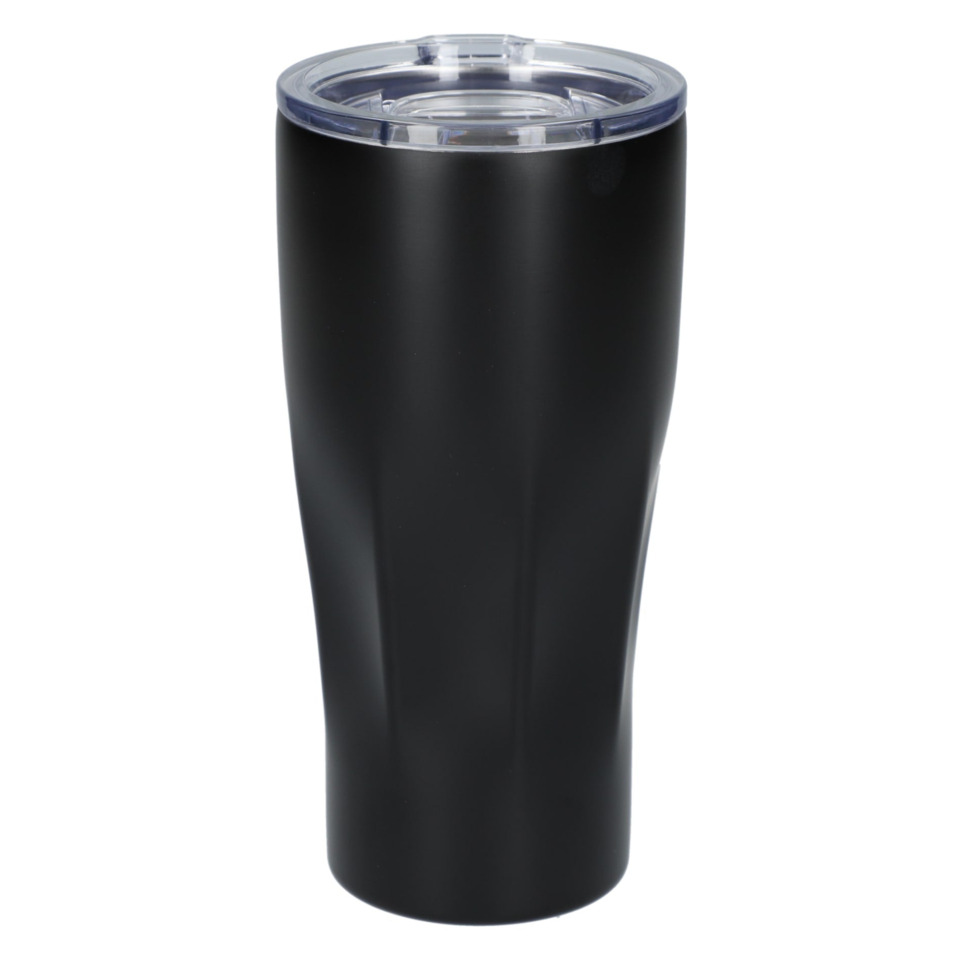 Front View of Black Mega Victor Recycled Vacuum Insulated Tumbler 30oz plain