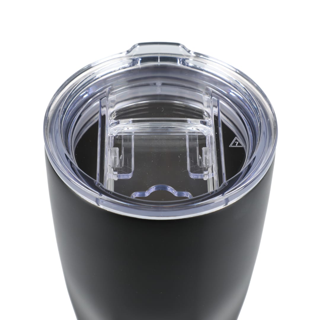 Front View of Black Mega Victor Recycled Vacuum Insulated Tumbler 30oz plain