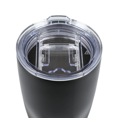 Front View of Black Mega Victor Recycled Vacuum Insulated Tumbler 30oz plain