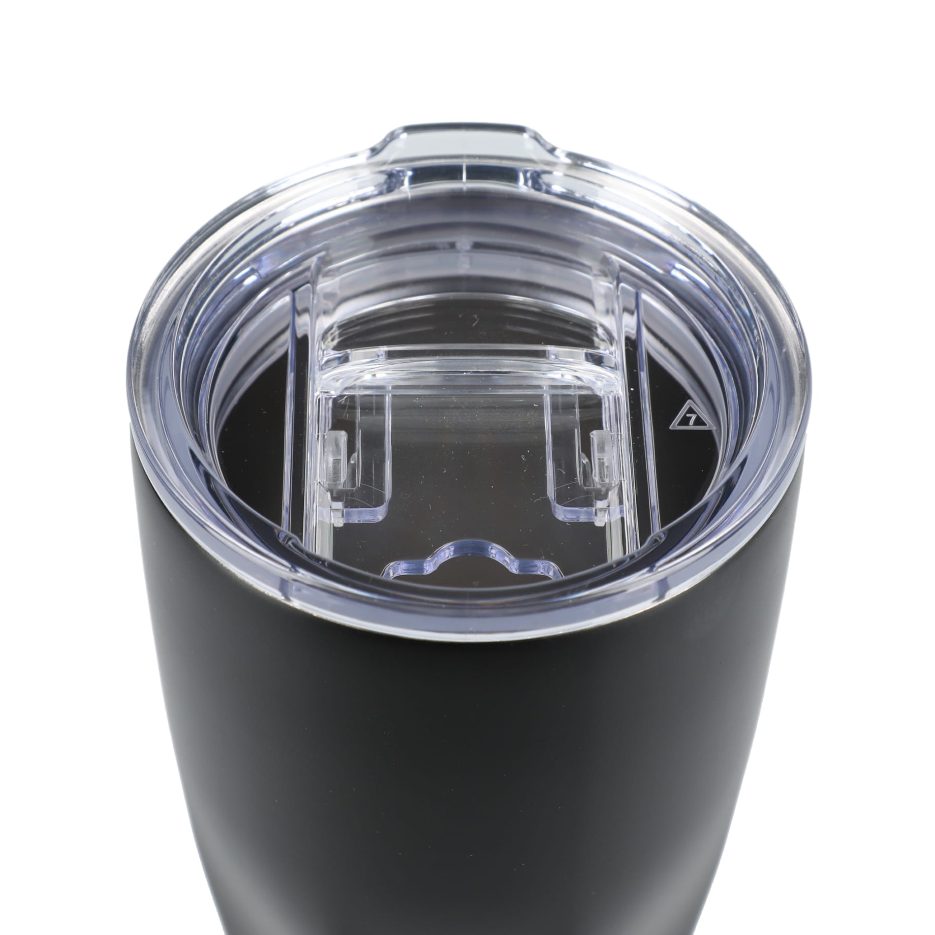 Front View of Black Mega Victor Recycled Vacuum Insulated Tumbler 30oz plain