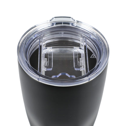 Front View of Black Mega Victor Recycled Vacuum Insulated Tumbler 30oz plain