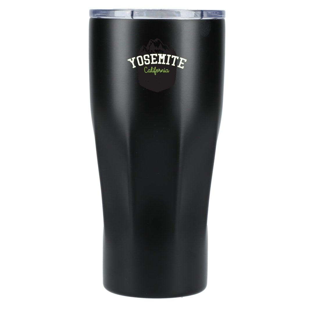 Front View of Black Mega Victor Recycled Vacuum Insulated Tumbler 30oz