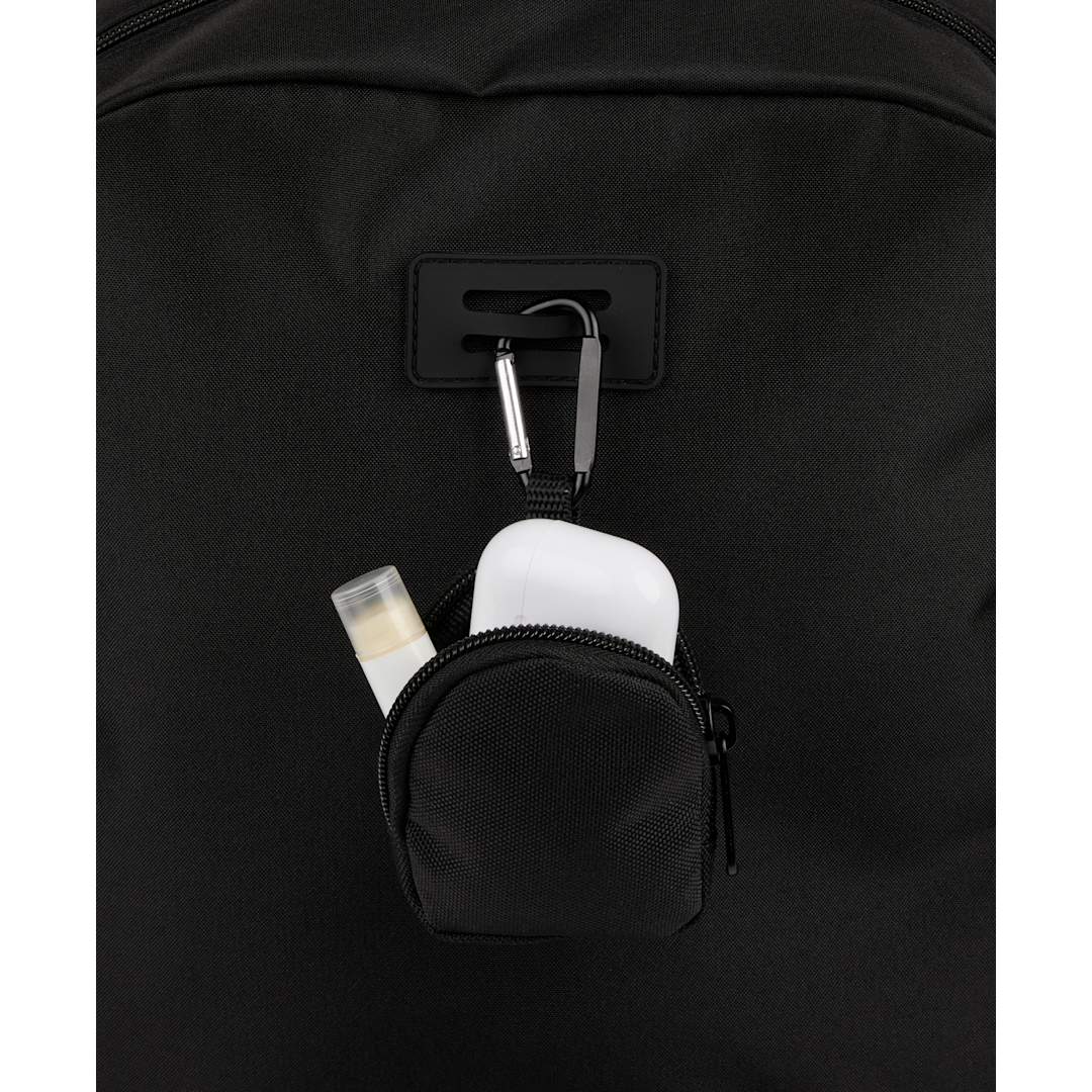 Front View of Black Mini Backpack Bag Charm