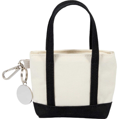 Front View of Black Mini Tote Bag Charm plain