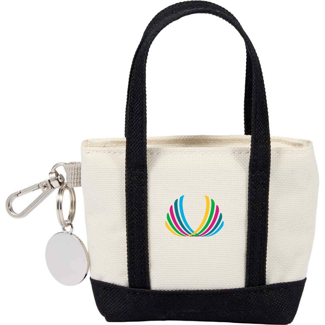 Front View of Black Mini Tote Bag Charm