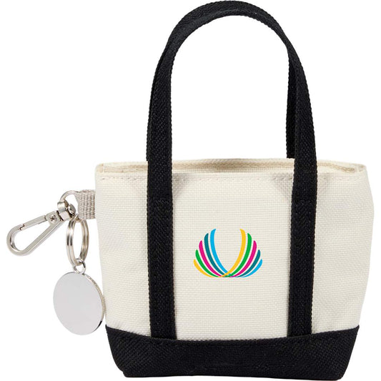 Front View of Black Mini Tote Bag Charm