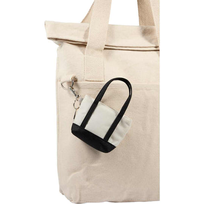 Front View of Black Mini Tote Bag Charm