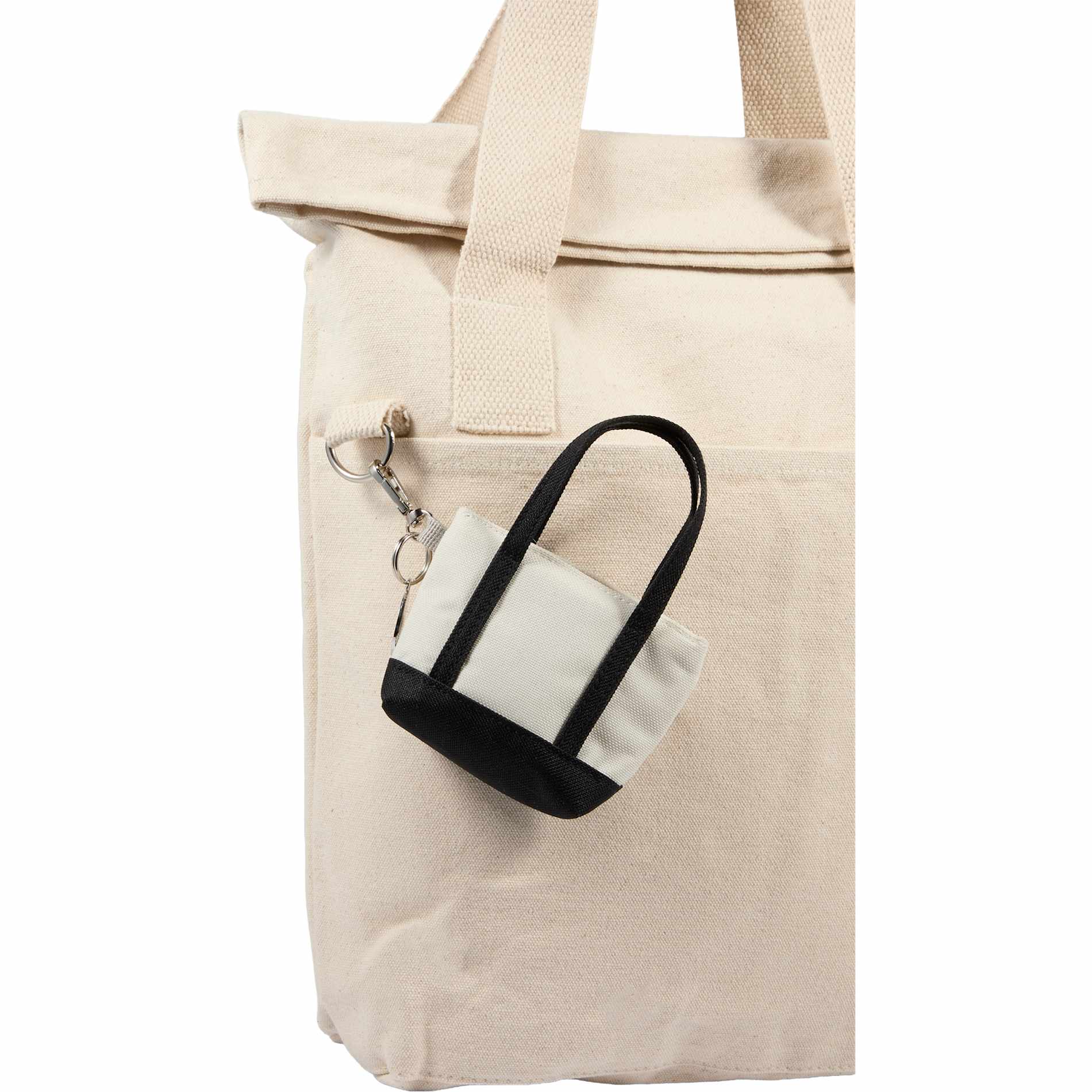 Front View of Black Mini Tote Bag Charm