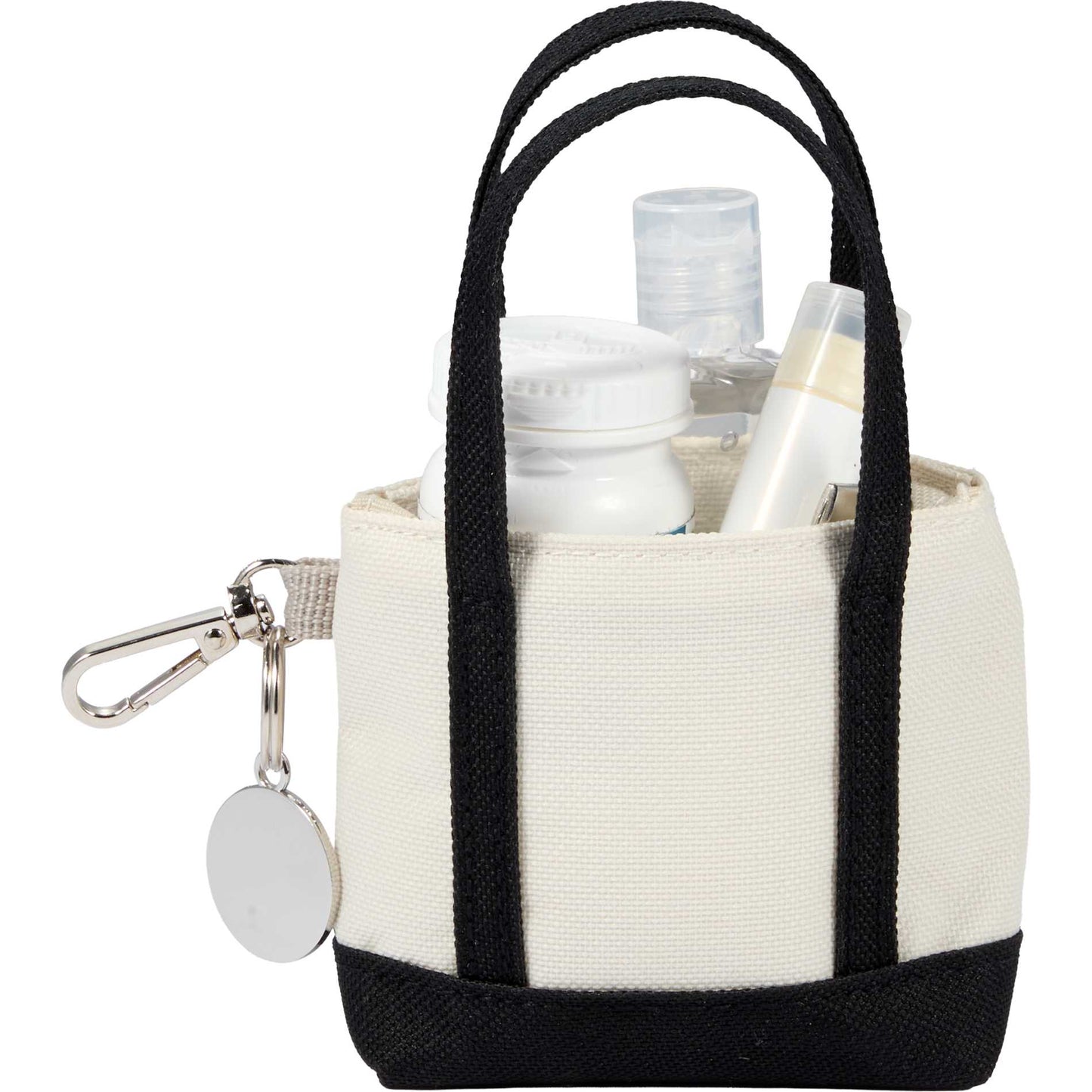 Front View of Black Mini Tote Bag Charm