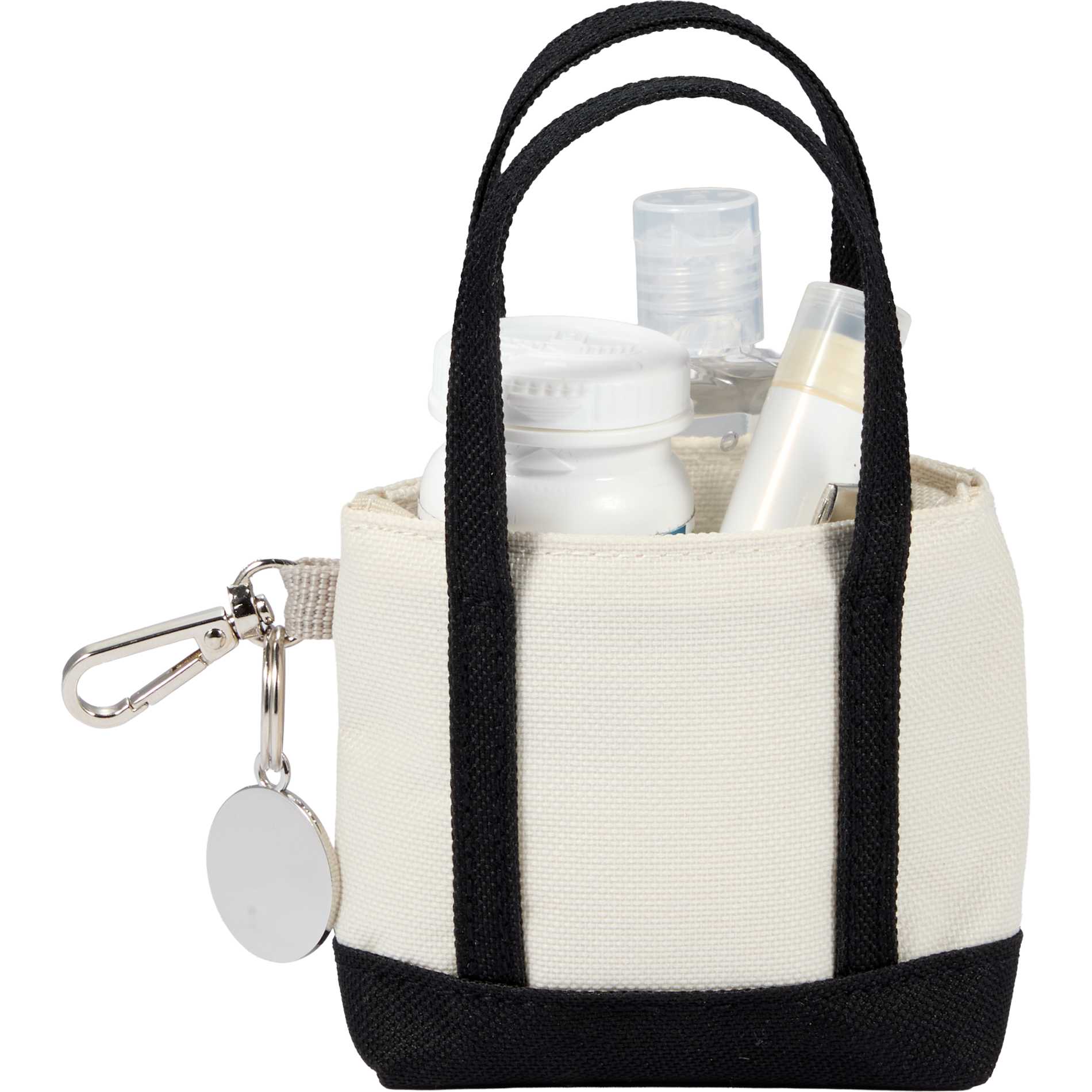 Front View of Black Mini Tote Bag Charm
