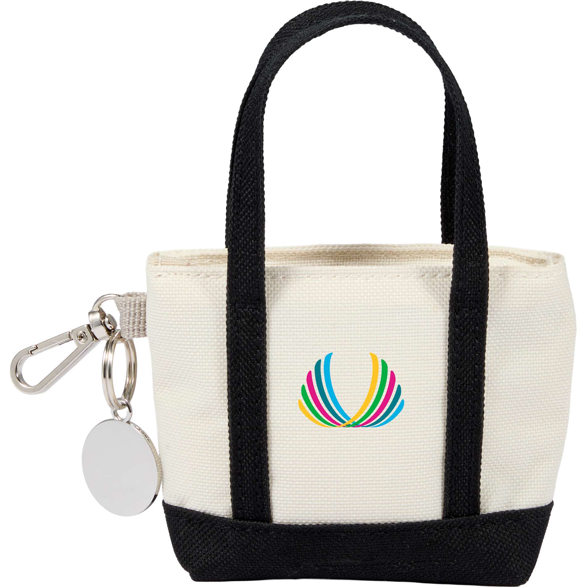 Front View of Black Mini Tote Bag Charm