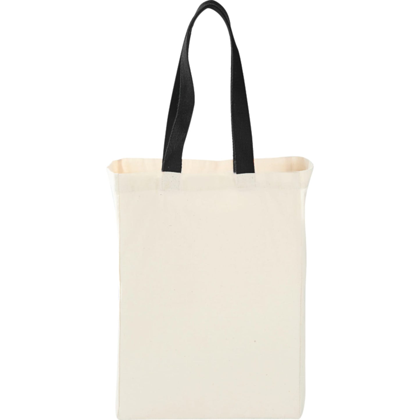 Front View of Black Nebraska 5oz Cotton Canvas Grocery Tote plain
