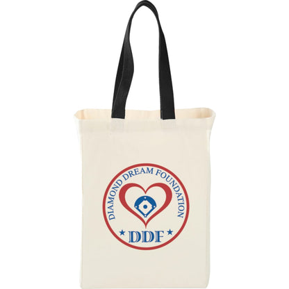 Front View of Black Nebraska 5oz Cotton Canvas Grocery Tote
