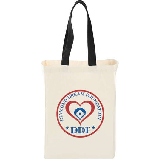 Front View of Black Nebraska 5oz Cotton Canvas Grocery Tote