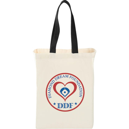 Front View of Black Nebraska 5oz Cotton Canvas Grocery Tote