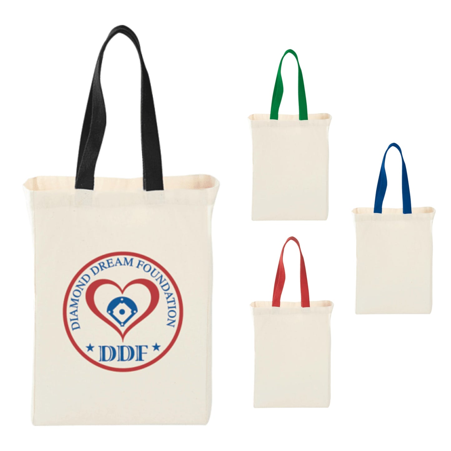 Front View of Black Nebraska 5oz Cotton Canvas Grocery Tote