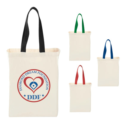 Front View of Black Nebraska 5oz Cotton Canvas Grocery Tote