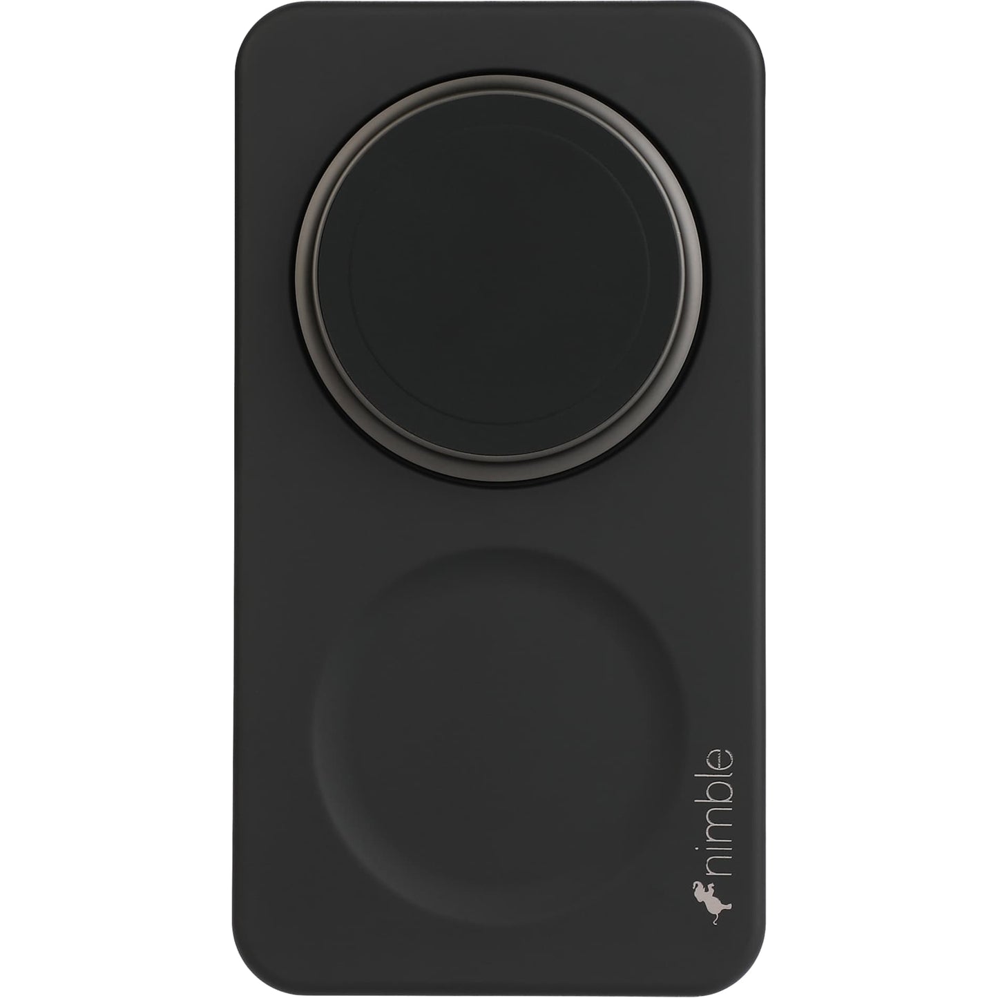 Front View of Black Nimble Podium 2-in-1 Wireless Charging Stand plain