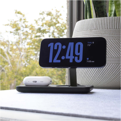 Front View of Black Nimble Podium 2-in-1 Wireless Charging Stand