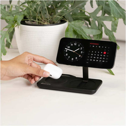 Front View of Black Nimble Podium 2-in-1 Wireless Charging Stand
