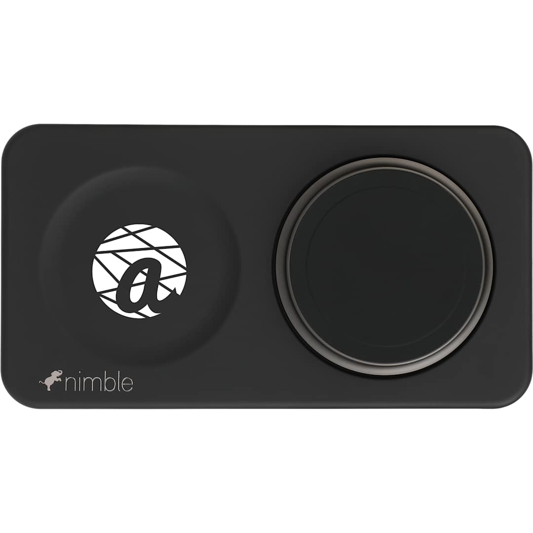 Front View of Black Nimble Podium 2-in-1 Wireless Charging Stand