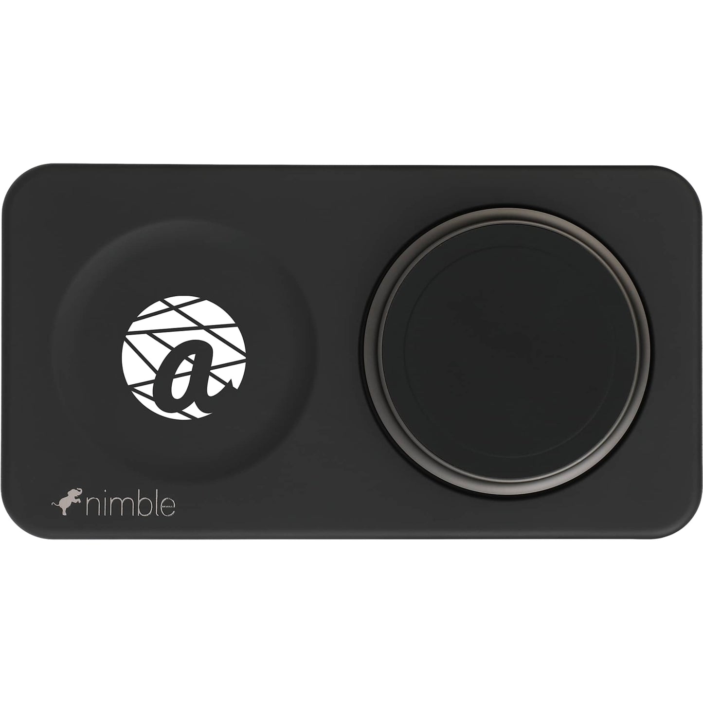 Front View of Black Nimble Podium 2-in-1 Wireless Charging Stand