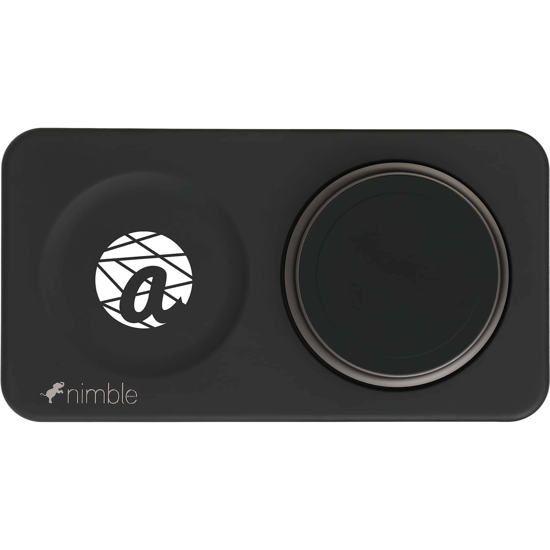 Front View of Black Nimble Podium 2-in-1 Wireless Charging Stand