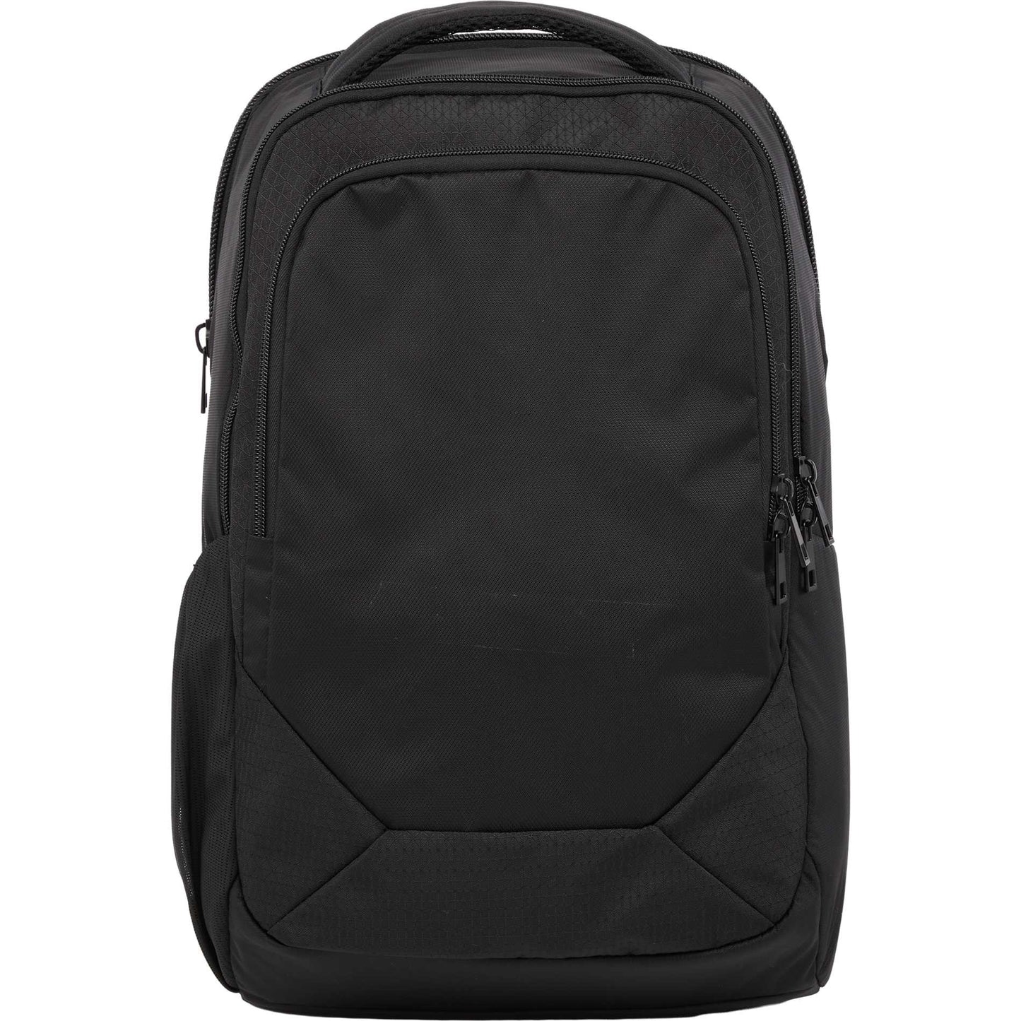 Front View of Black Olympus Recycled 15" Laptop Backpack plain