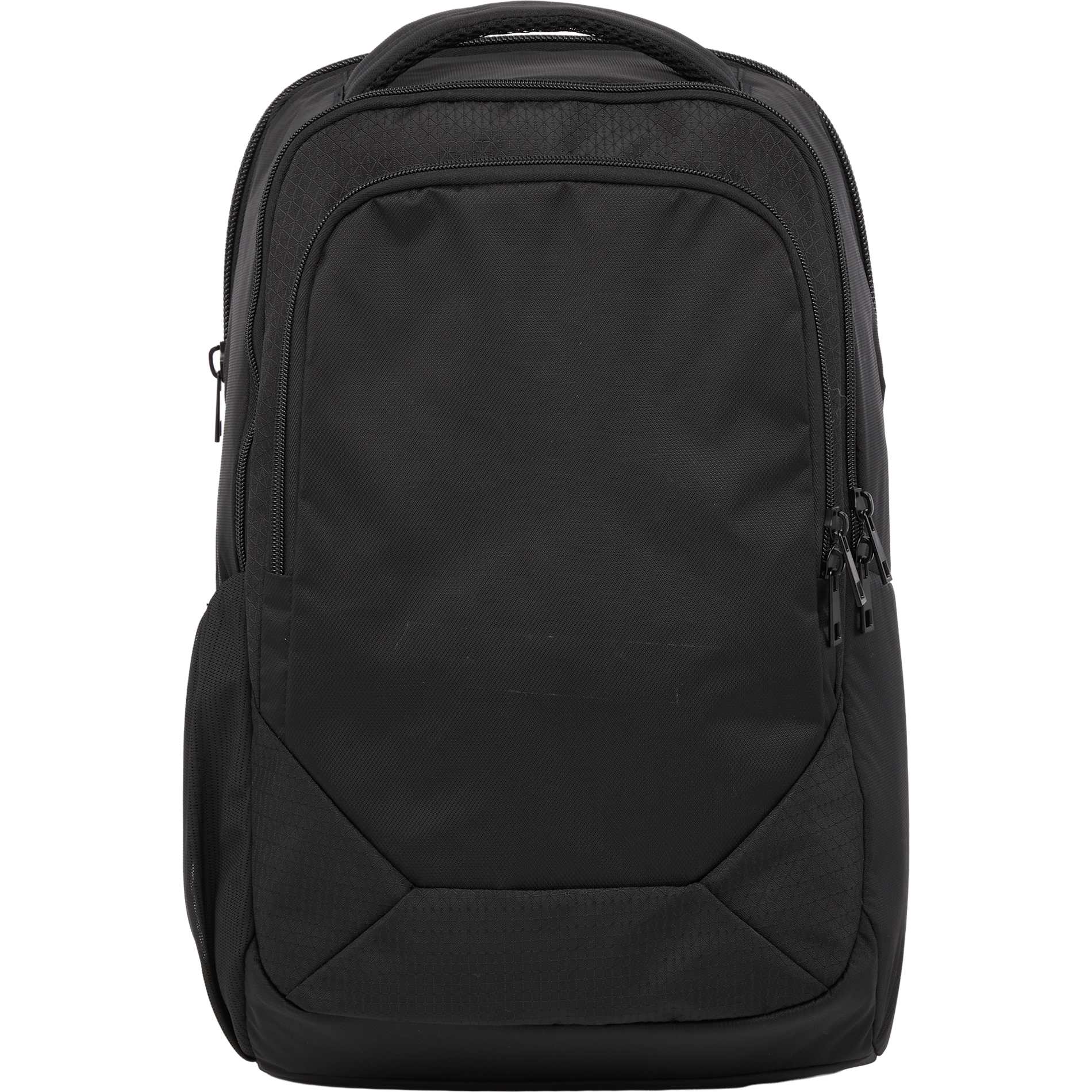 Front View of Black Olympus Recycled 15" Laptop Backpack plain