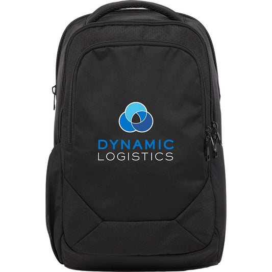 Front View of Black Olympus Recycled 15" Laptop Backpack