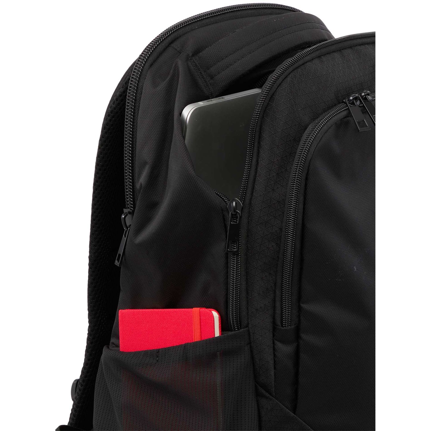 Front View of Black Olympus Recycled 15" Laptop Backpack
