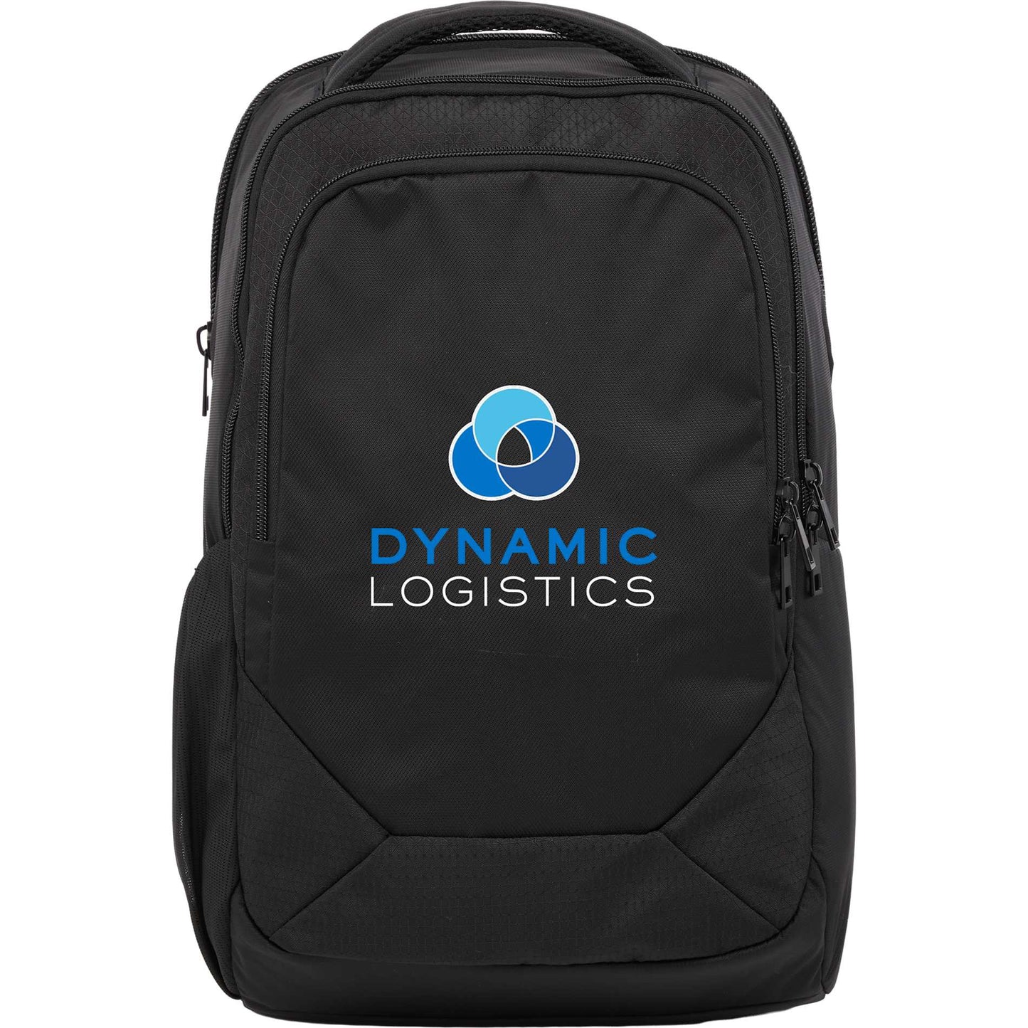 Front View of Black Olympus Recycled 15" Laptop Backpack