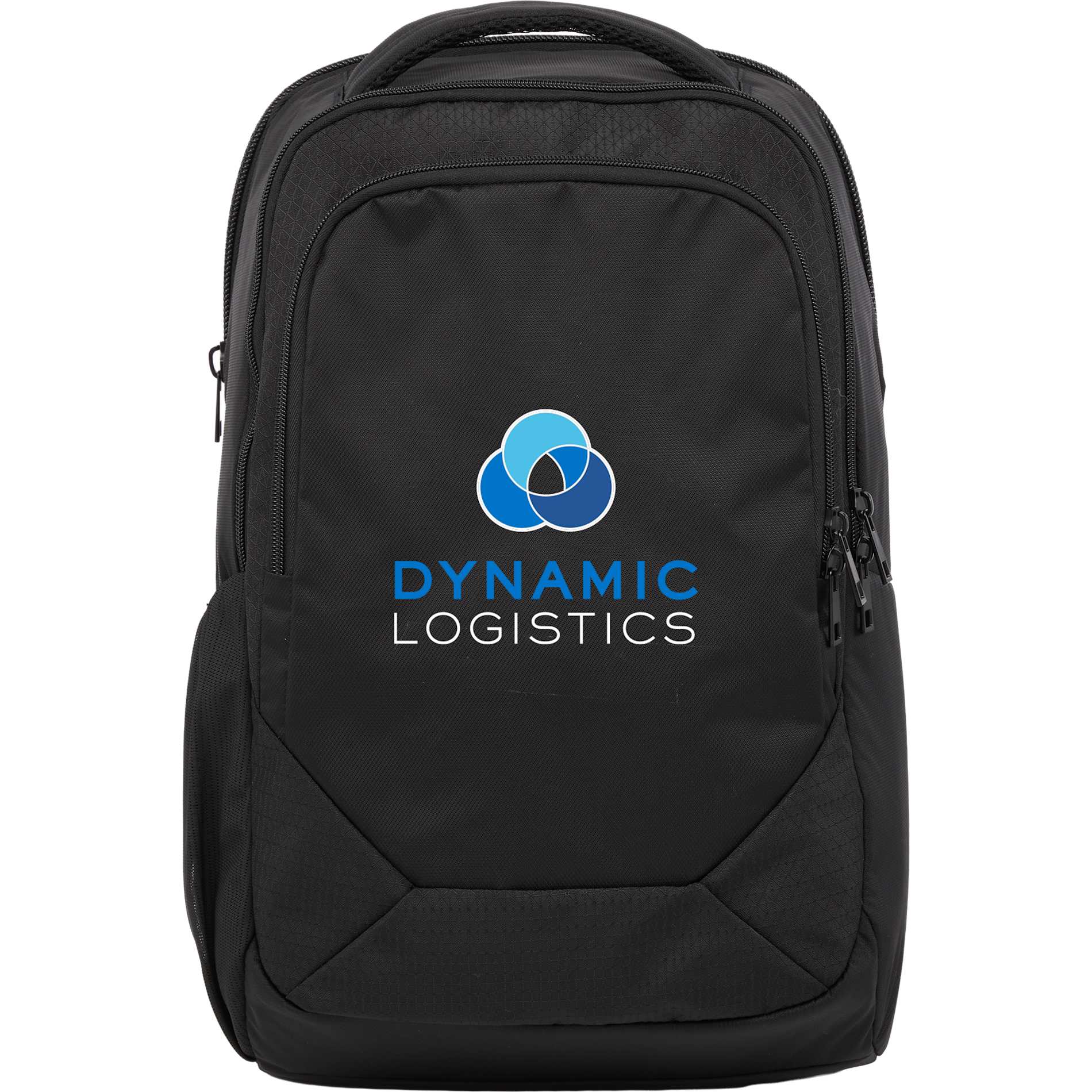 Front View of Black Olympus Recycled 15" Laptop Backpack